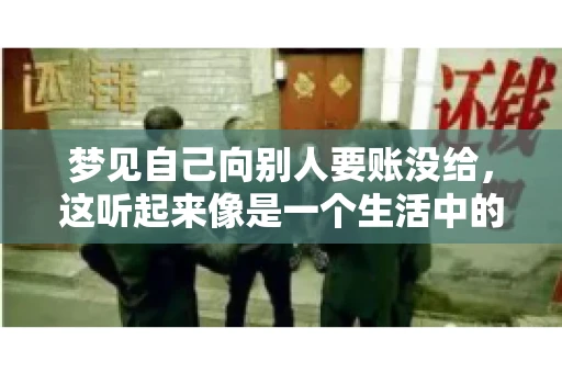 梦见自己向别人要账没给，这听起来像是一个生活中的小插曲，却可能反映出我们内心深处的某种焦虑或不安。今天，我们就来聊聊这个话题，看看它背后可能隐藏的深层含义。
