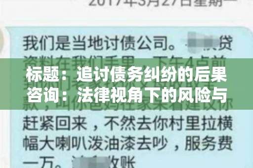 标题：追讨债务纠纷的后果咨询：法律视角下的风险与应对